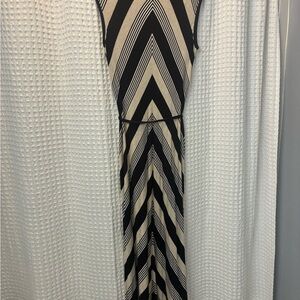 Calvin Klein Black and Cream Maxi Dress